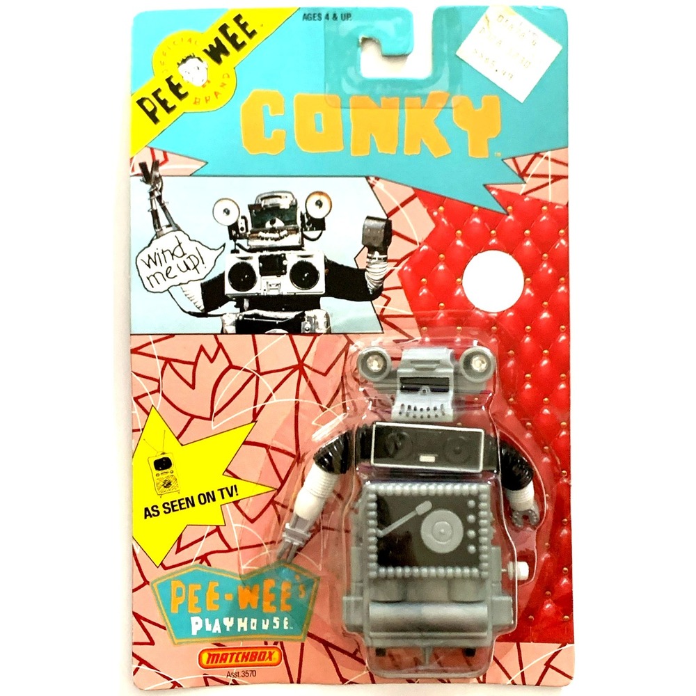 1988 Pee-Wee Herman Playhouse "CONKY" Figure Wind-Up 6" Matchbox Sealed READ